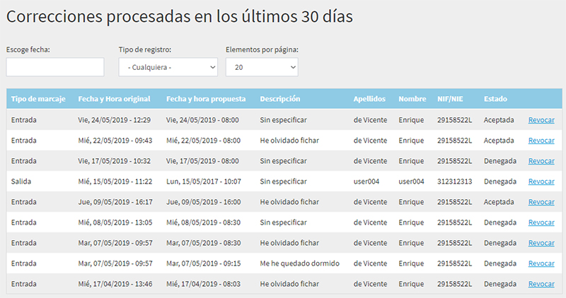 correciones procesadas